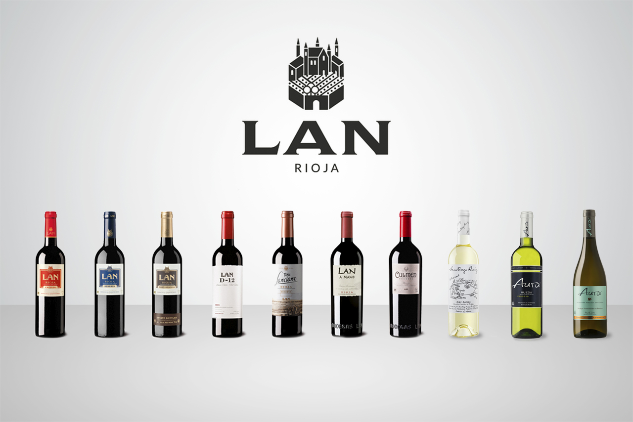 Gama de vinos LAN distribuida por Marcha S.A. en Canarias
