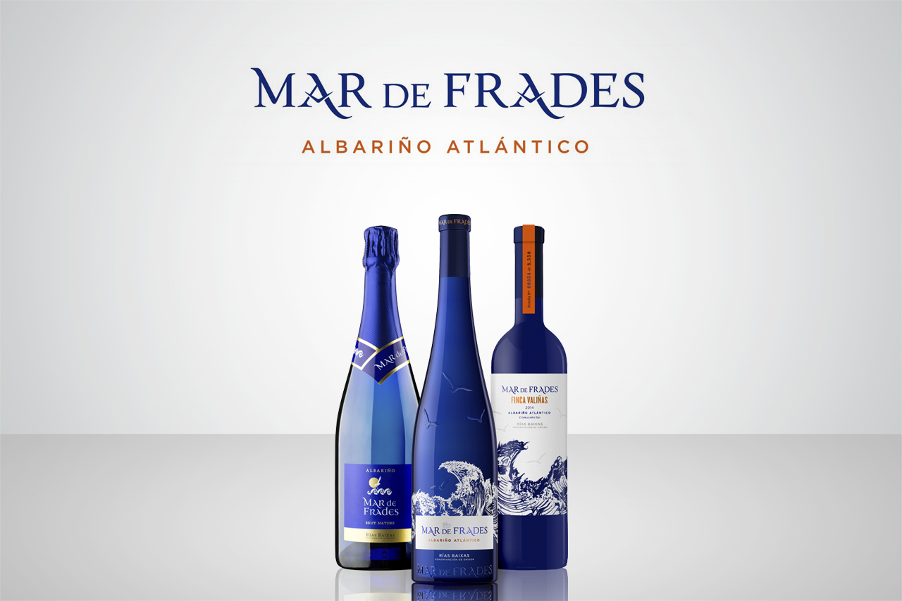 Gama de vinos Mar de Frades distribuida por Marcha S.A. en Canarias