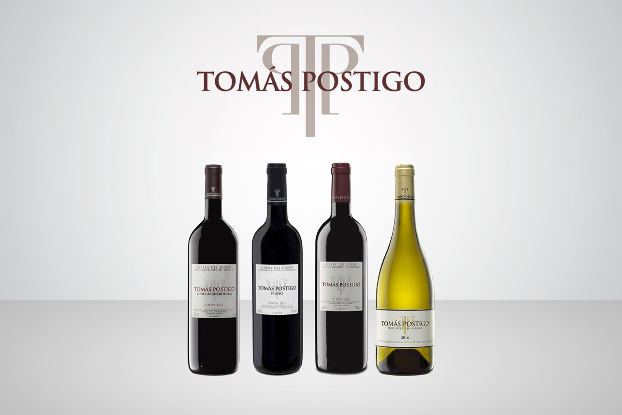 Gama de vinos Tomás Postigo distribuida por Marcha S.A. en Canarias