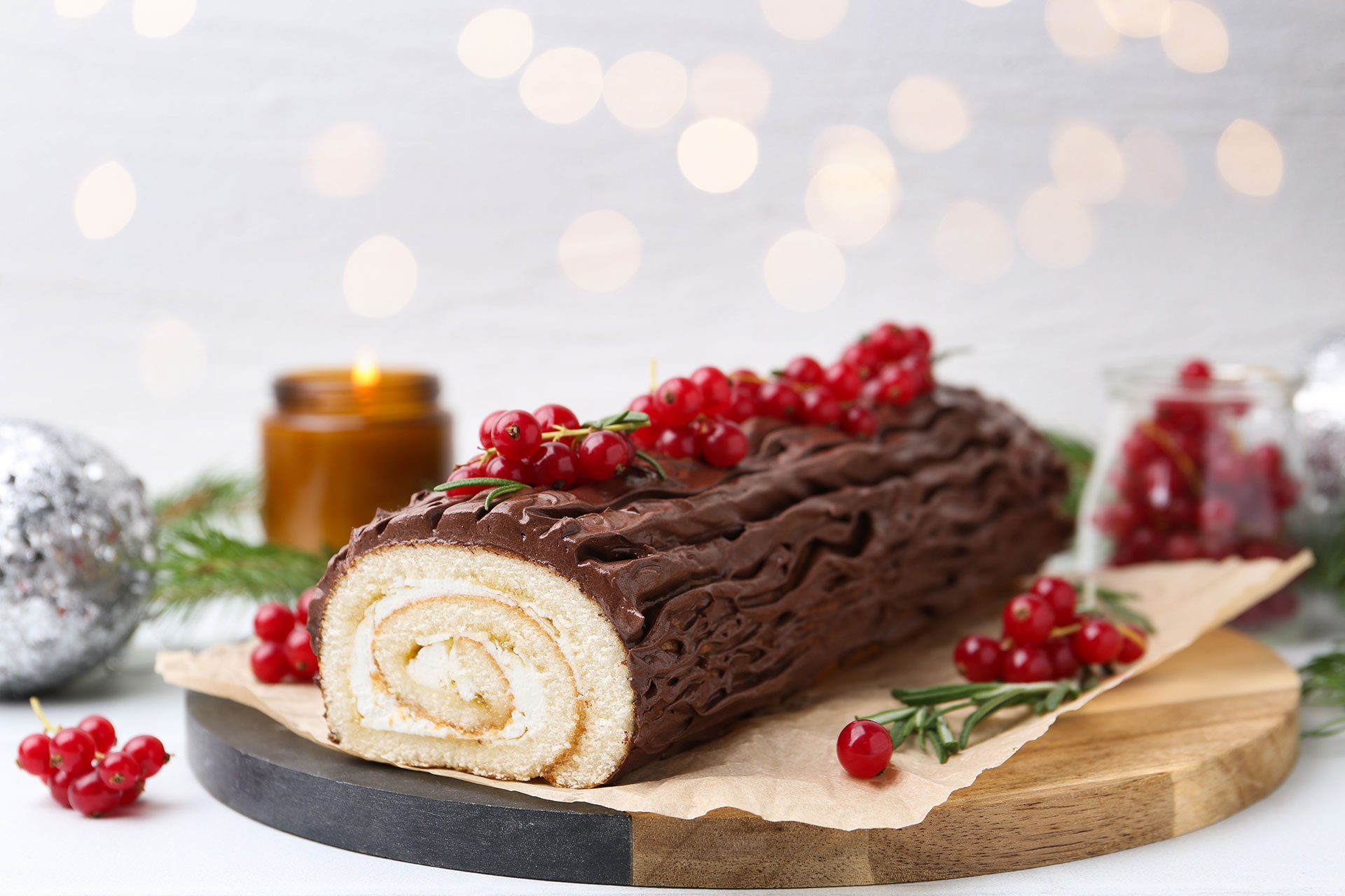 Tronquito de Navidad con Nata Ermol